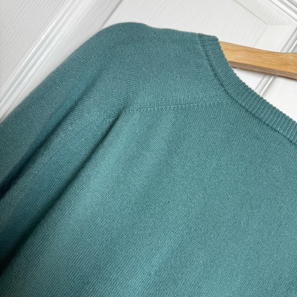 Brooks Brothers Italy Merino Wool V Neck Sweater Size XL Teal Blue Green - Picture 8 of 11